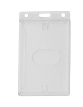 BRADY PEOPLE ID, VERTICAL CARD DISPENSER WITH THUMB NOTCH, FROSTED RIGID PLASTIC, SIDE LOAD WITH SLOT AND CHAIN HOLES, 3 3/8